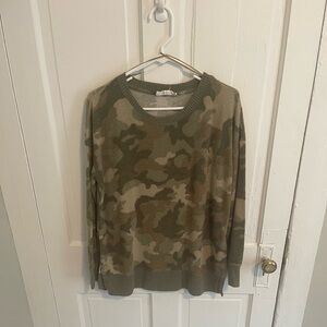 Pink Rose Army Camo Sweater